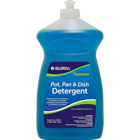 Global Industrial Pot, Pan & Dish Detergent, 28 oz. Bottle, 6PK 641623